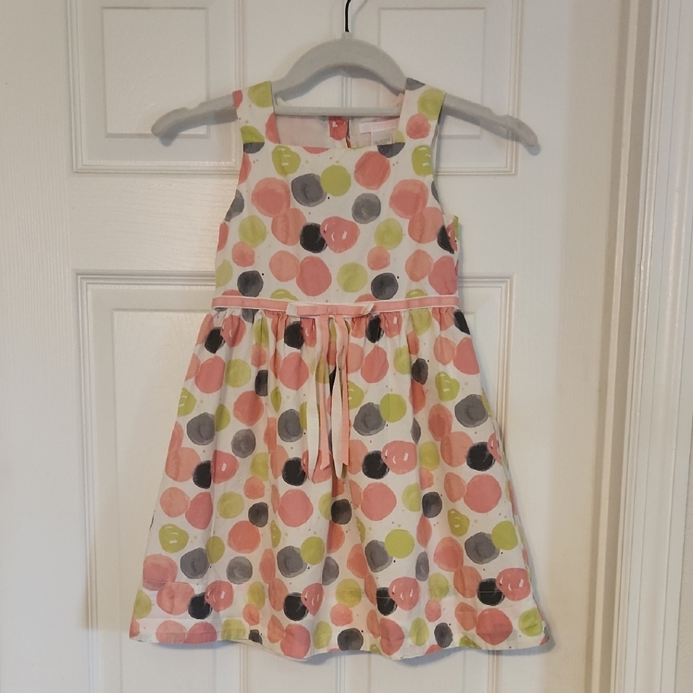 Janie and Jack Polka Dot Dress - Pink, Gray, Green